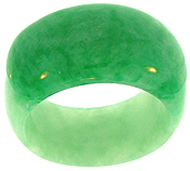 continuous solid green jadeite jade band ring