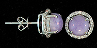 Lavender Jade & Diamond Earrings by Kristina for Mason-Kay Jade