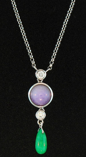 Lavender & Green Jade Necklace by Kristina Mason