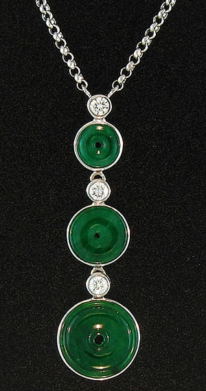 Green Jade Disc Journey Necklace by Kristina Mason