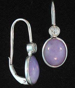 Lavender Jade & Diamond Earrings Mason-Kay Design by Kristina