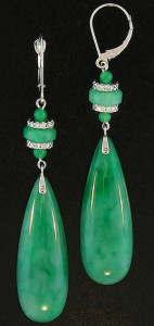 Green Jade Tear Drop Earrings Mason-Kay Design by Kristina