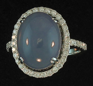 Icy Blue Lavender Jade & Diamond Ring Mason-Kay Design by Kristina
