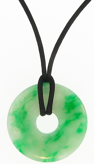 Green Jade Disc 'pi' necklace by Mason-Kay