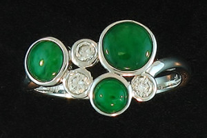 Green Jade & Diamond Ring Mason-Kay Design by Kristina