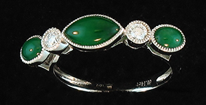 Green Jade & Diamond Ring, Mason-Kay Design by Kristina