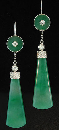 Green Jade Drop Earrings, Mason-Kay Design by Kristina