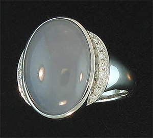 Icy Lavender Jade Ring With Diamonds, Mason-Kay Design by Kristina