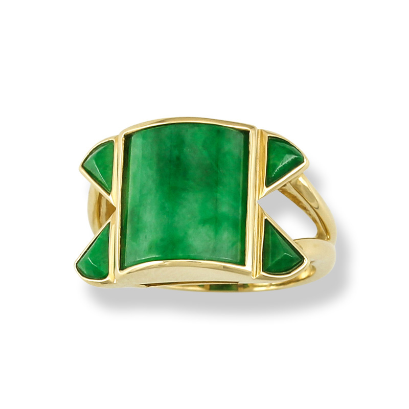 Natural Green Jade Ring by Mason-Kay Jade