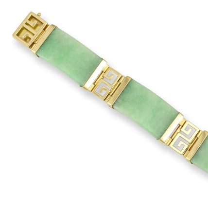 Natural Green Jade Link Bracelet