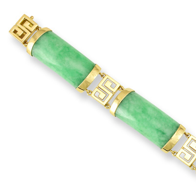 Natural Green Jade Link Bracelet by Mason-Kay Jade