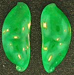 Fine Green Jadeite Jade Peapod pair