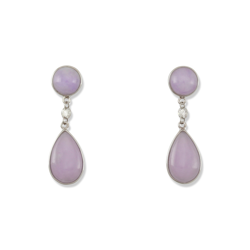 Lavender Jade Drop Earrings by Mason-Kay Jade