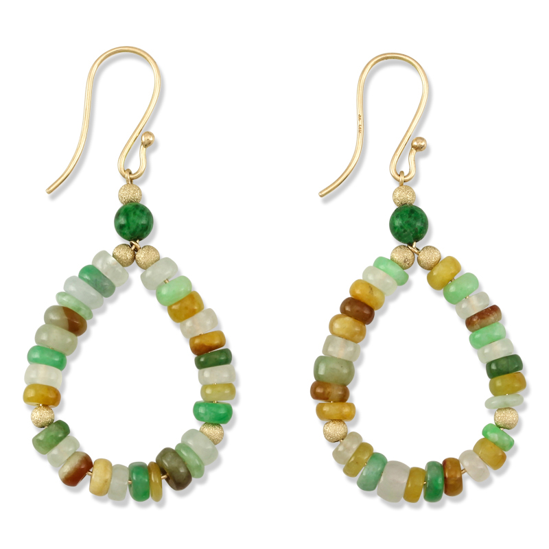 Multi-color jade hoop earrings by Mason-Kay Jade
