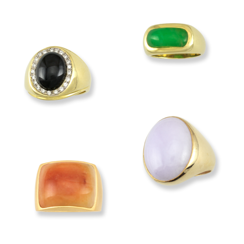 Natural Jade Men's Rings